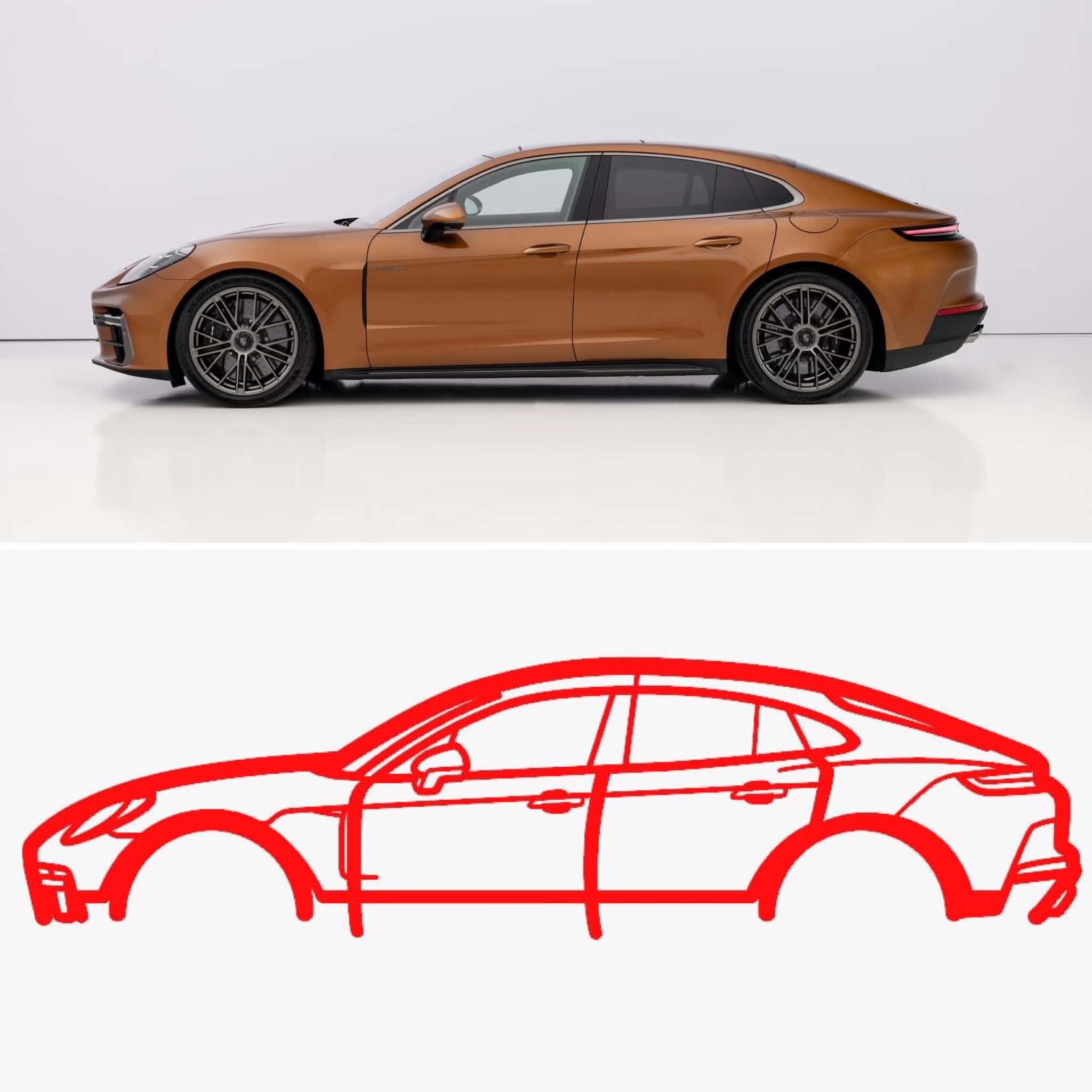 Panamera 3rd Gen (972) Silhouette Line Wall Art